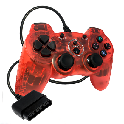 PS2 Controller Clear Red (Redesign)